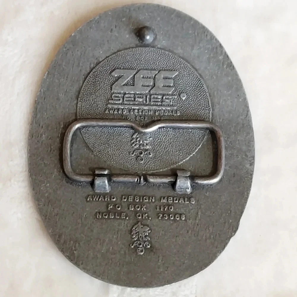 Vintage Silver Pewter‎ Western Cattle Drive Belt Buckle Zee Series
